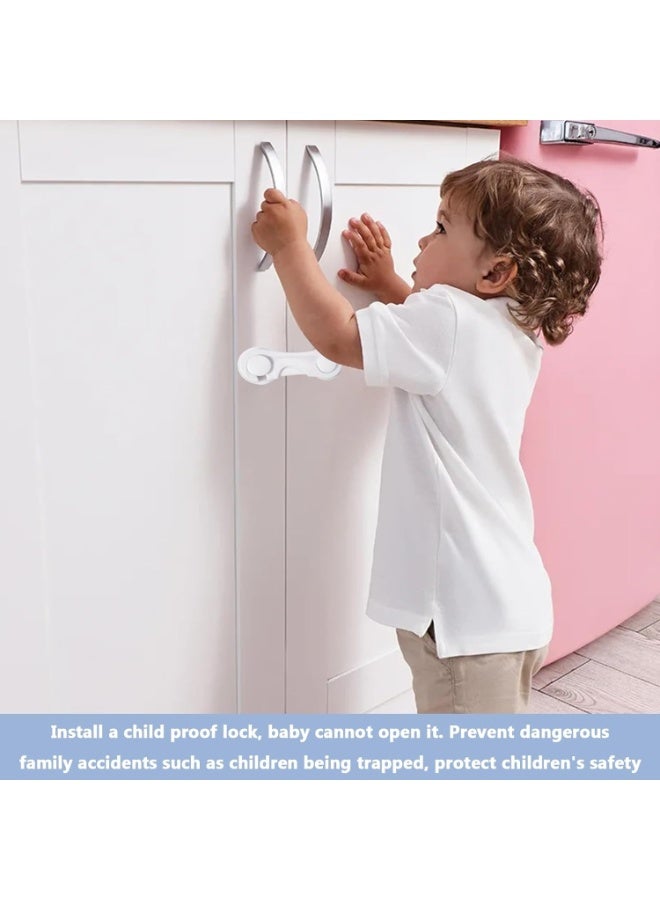 6 قطع من أقفال الأمان المنزلية للأطفال الصغار والرضع - أقفال بلاستيكية مقواة مقاومة للأطفال للخزائن والأدراج والثلاجات وأفران الميكروويف، تحمي الأصابع والأشياء الحادة ومنظفات المنزل - Image 4